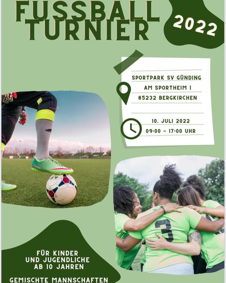 Fussballturnier 2002 Sportpark SV Günding Bergkirchen am 10 Juli 2022 von 9 bis 17 Uhr.