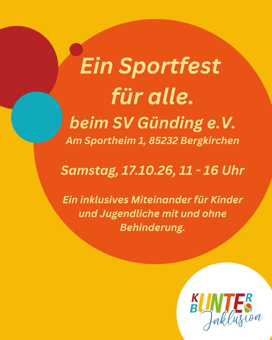 Ein Sportfest für alle – sei am 17. Oktober beim SV Günding dabei!